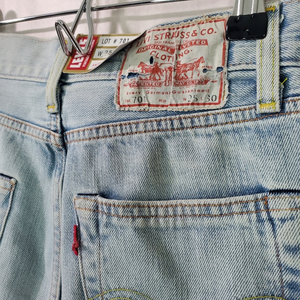 Levi's LVC 701 1950s Jeans Women Sz 25 X 30 Blue‎ Denim Pink Selvedge Big E Tab - Picture 10 of 13